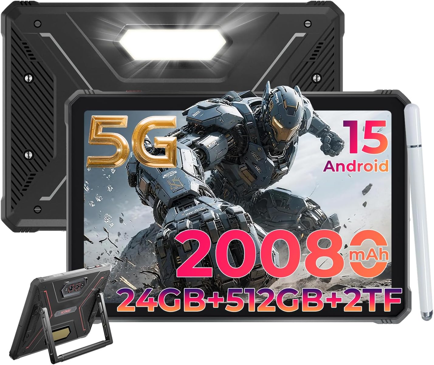 HOTWAV R9 Ultra 5G Rugged Tablet with Stylus and Power
