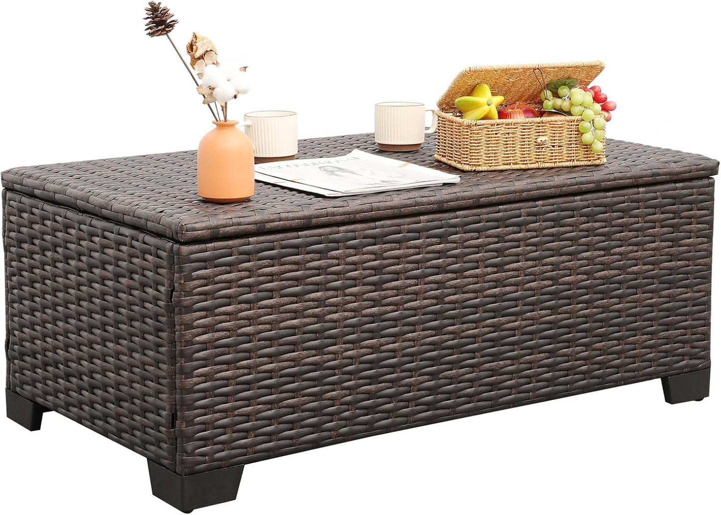 Rattaner Outdoor Table with Storage for All-Weather Use