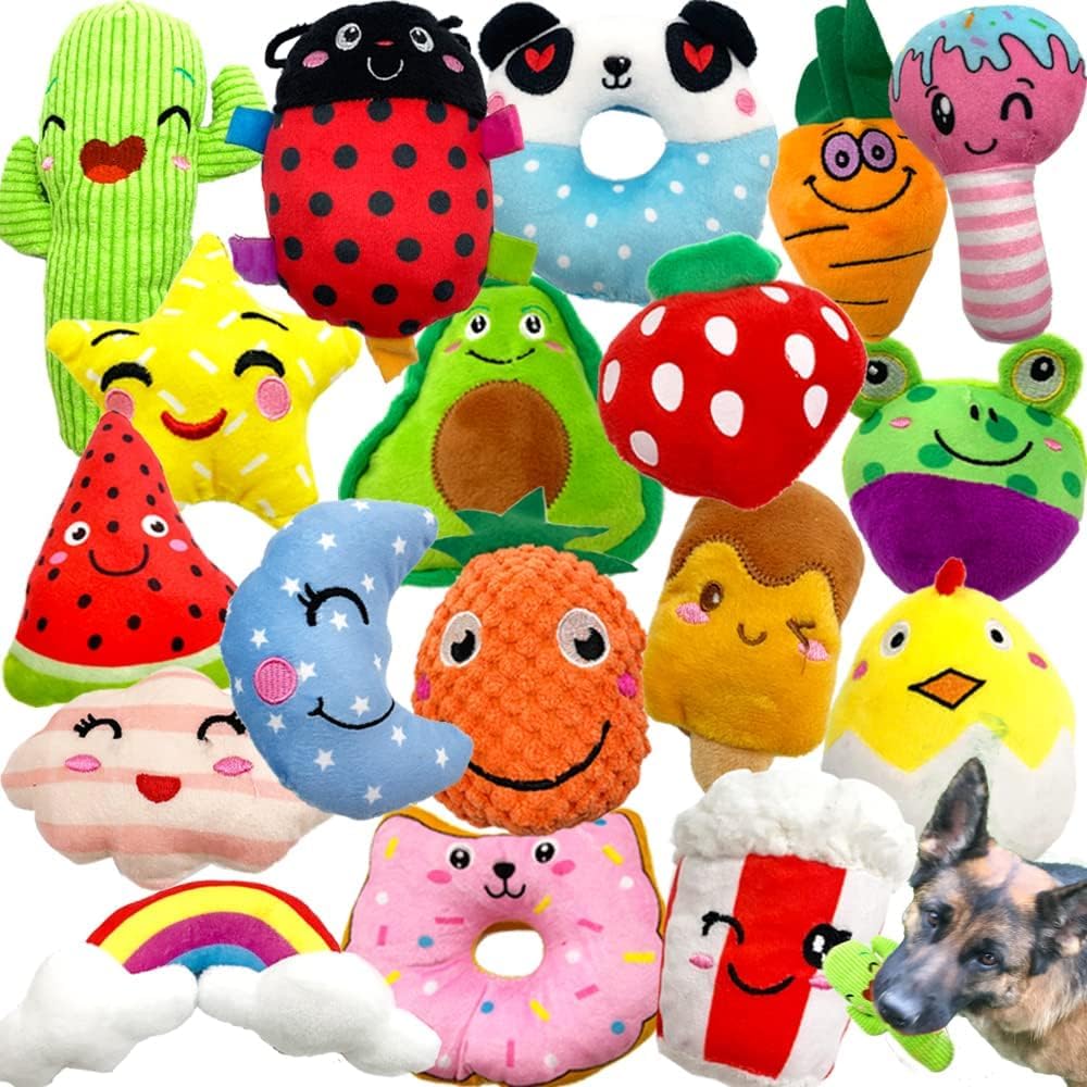 18 Pack Cute Squeaky Dog Toys for Small-Medium Pets