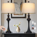 28.75 in 3-Way Touch Control Modern Table Lamp Set of 2 - USB Charging