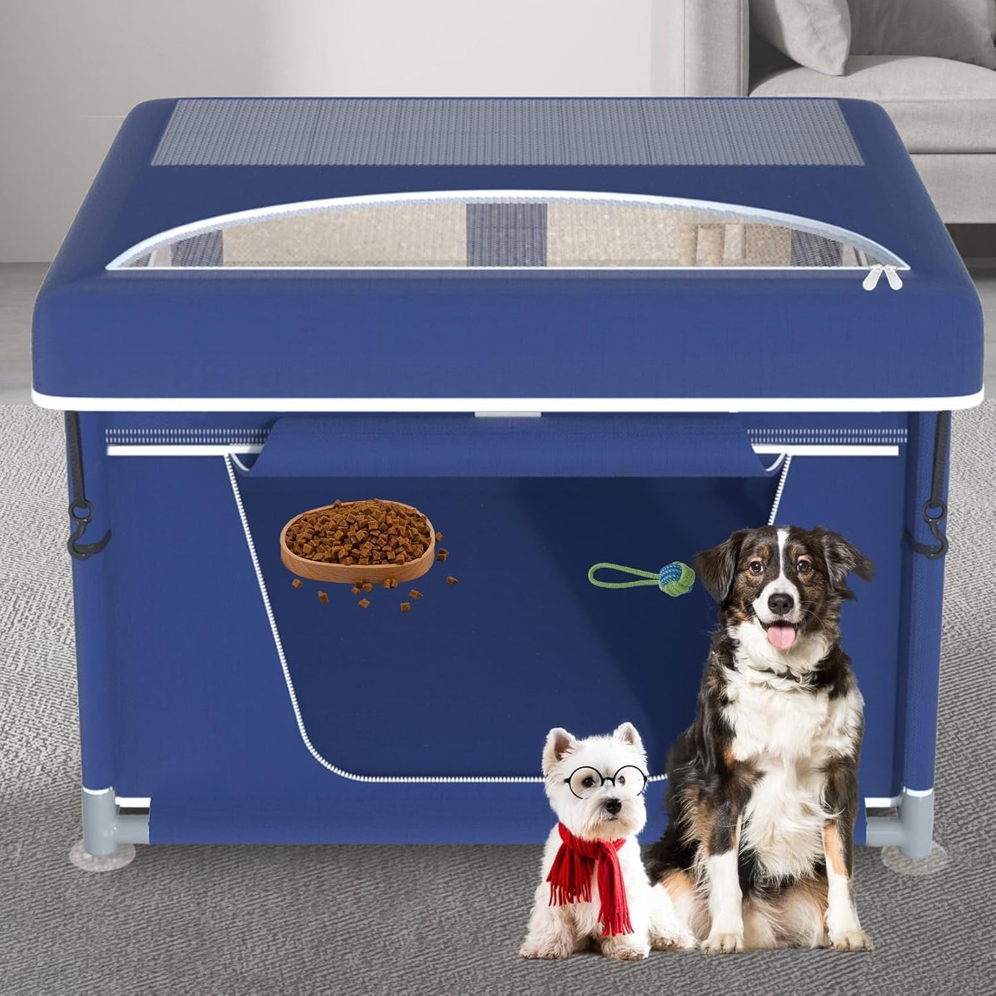42x42x26 Inches Dog Playpen with Cover for Small Pets