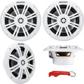 KICKER KM604W 150W Marine Speakers 4-Pack Bundle - Fade-Proof White