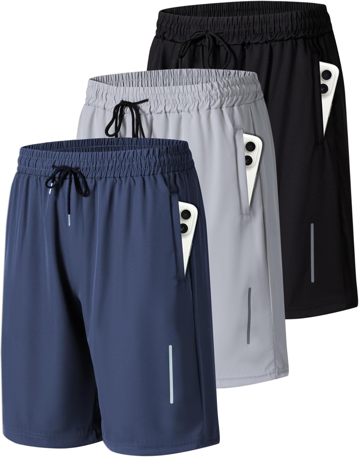 JWJ Mens Athletic Gym Workout Shorts Lightweight Quick Dry