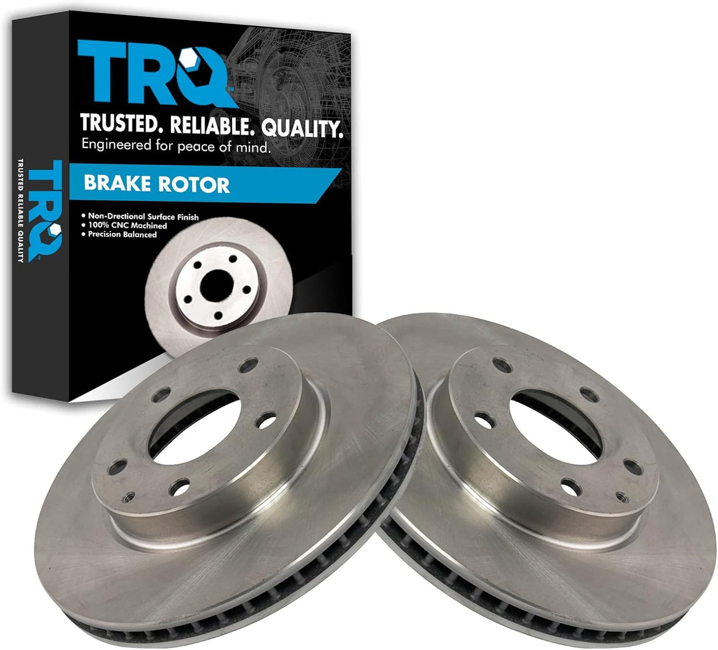 TRQ Front Brake Rotors Set Vented for Mazda 3 and CX-3