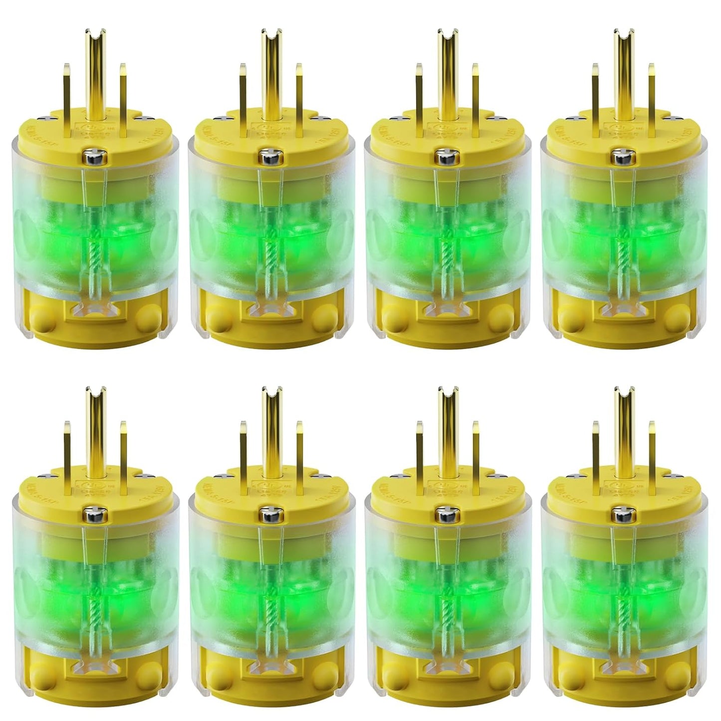 8 Pack Lighted Extension Cord Replacement Ends for Safety Use