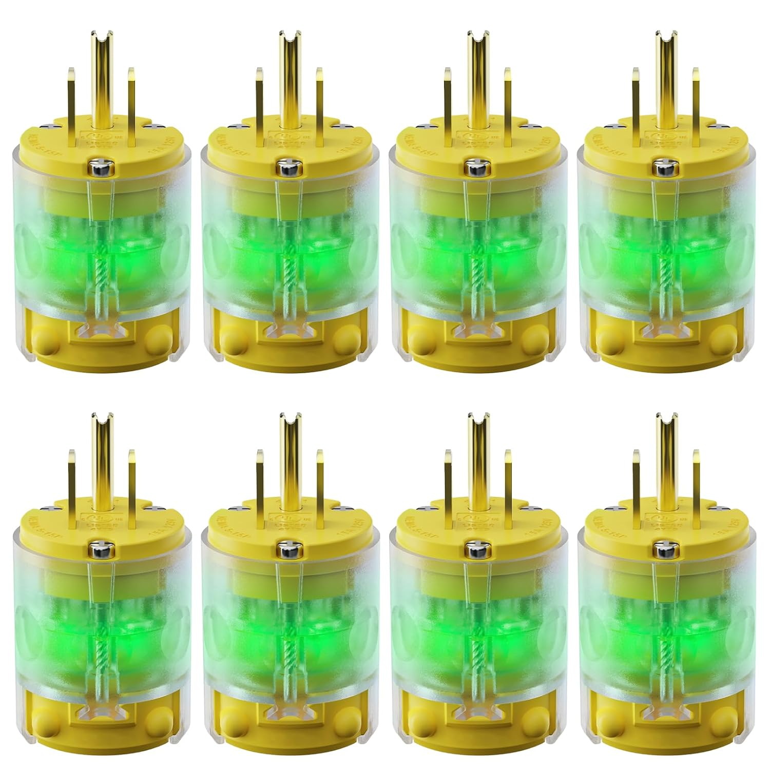 8 Pack Lighted Extension Cord Replacement Ends for Safety Use