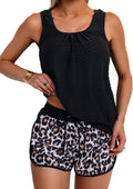 Tankini Swimsuit for Women Modest Two Piece with Boy Shorts - Sporty