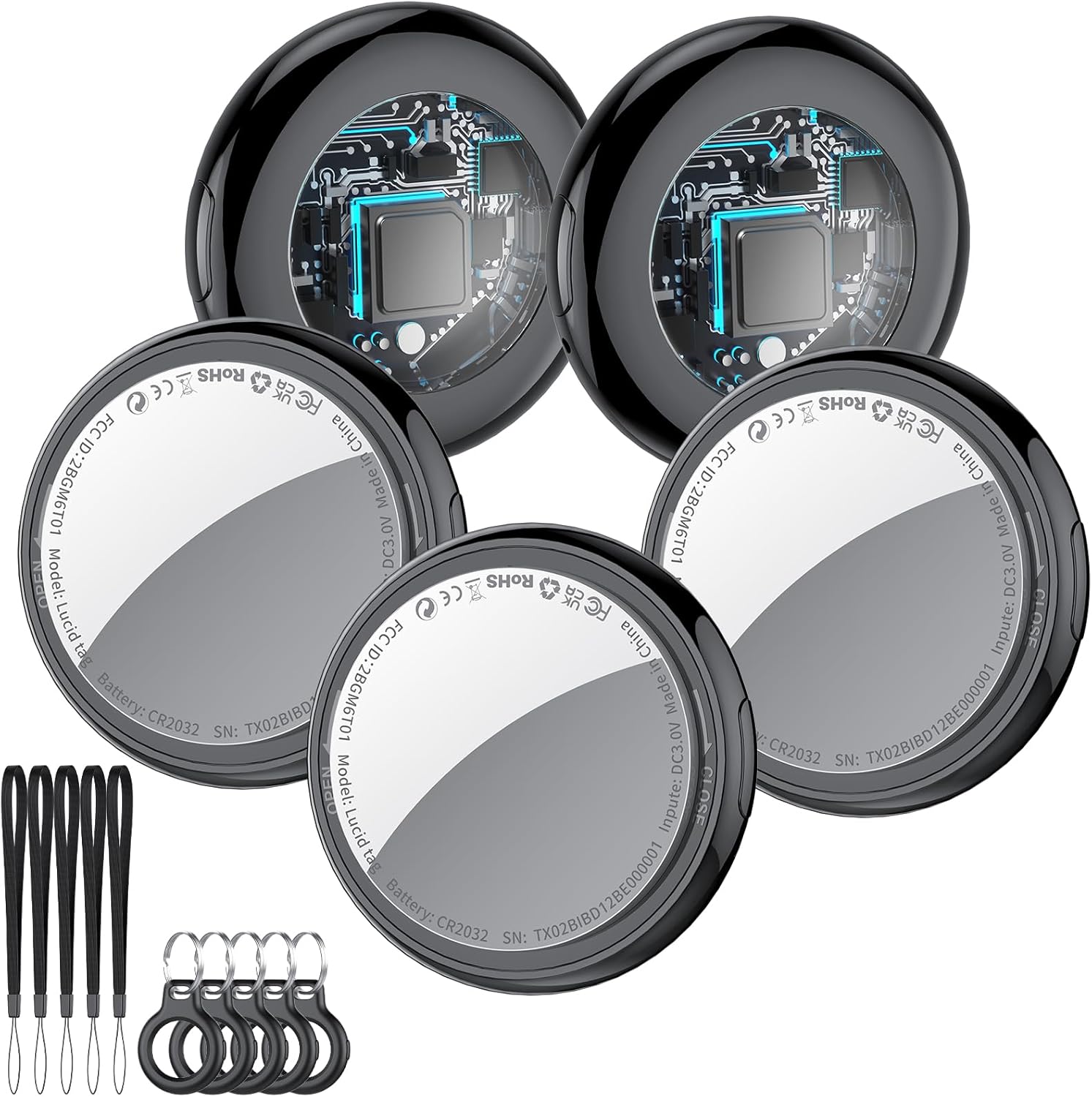 Tukio Bluetooth Tracker Tags for Apple Find My - 5 Pack