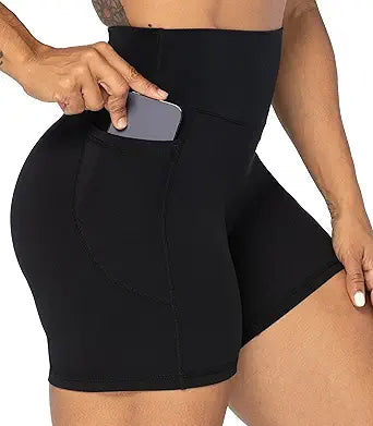 Sunzel Women's Biker Shorts with Tummy Control and Pockets