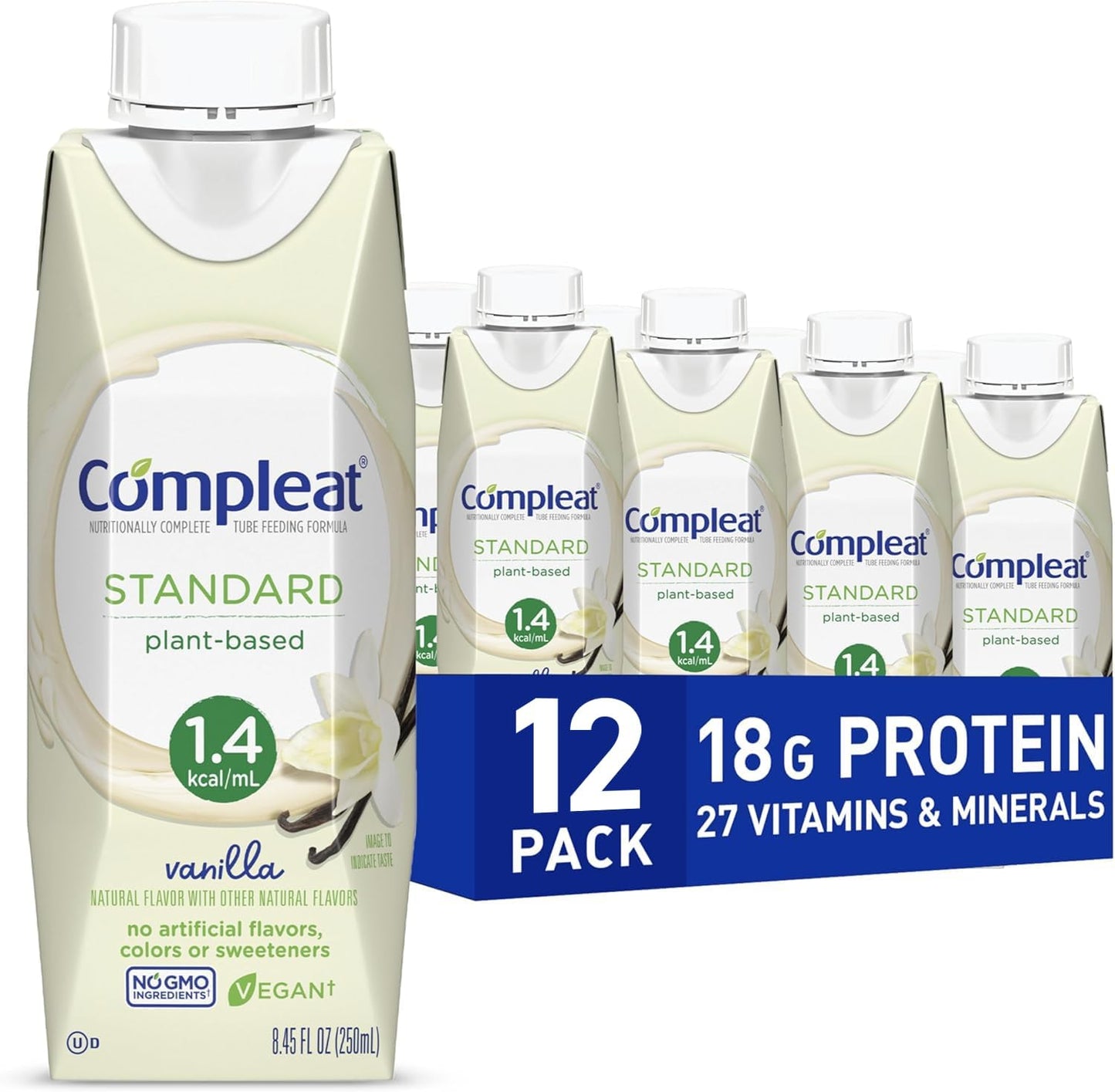 Plant-Based Vanilla Nutrition Shake - 18g Protein, 29 Vitamins & Minerals