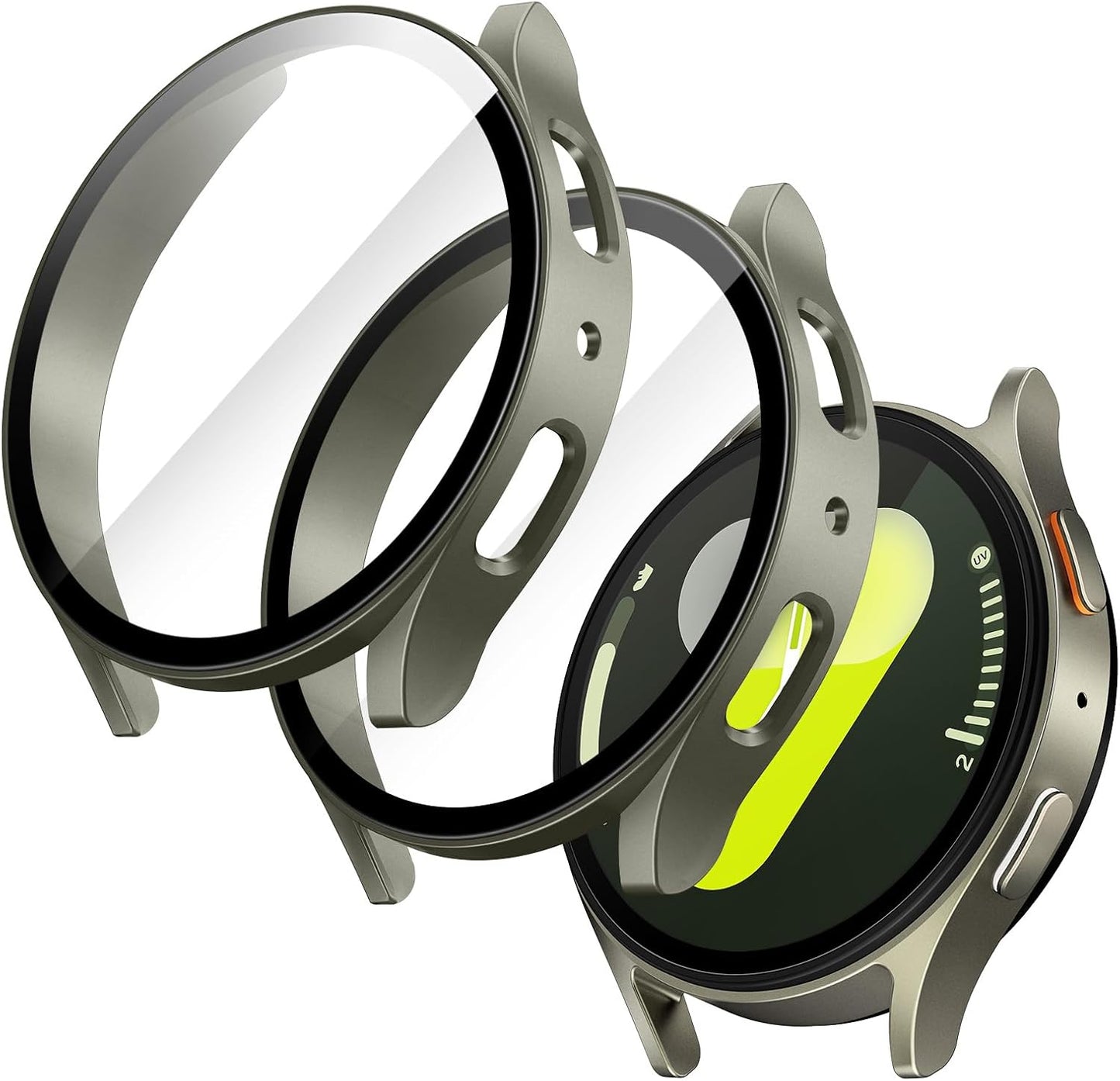 Samsung Watch 7 Case + Screen Protector, High Sensitivity, 2 Pack