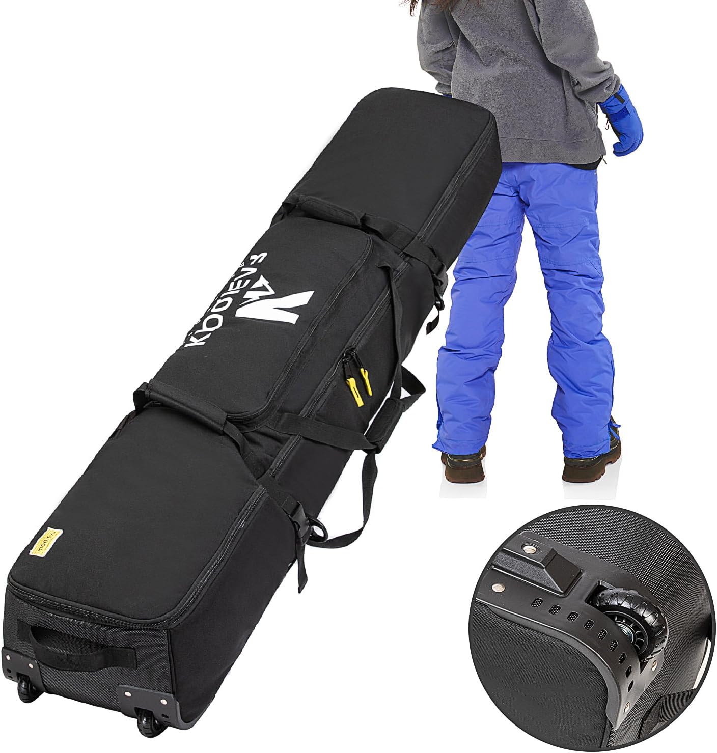 Padded Rolling Ski Bag - Fits 2 Skis up to 190cm