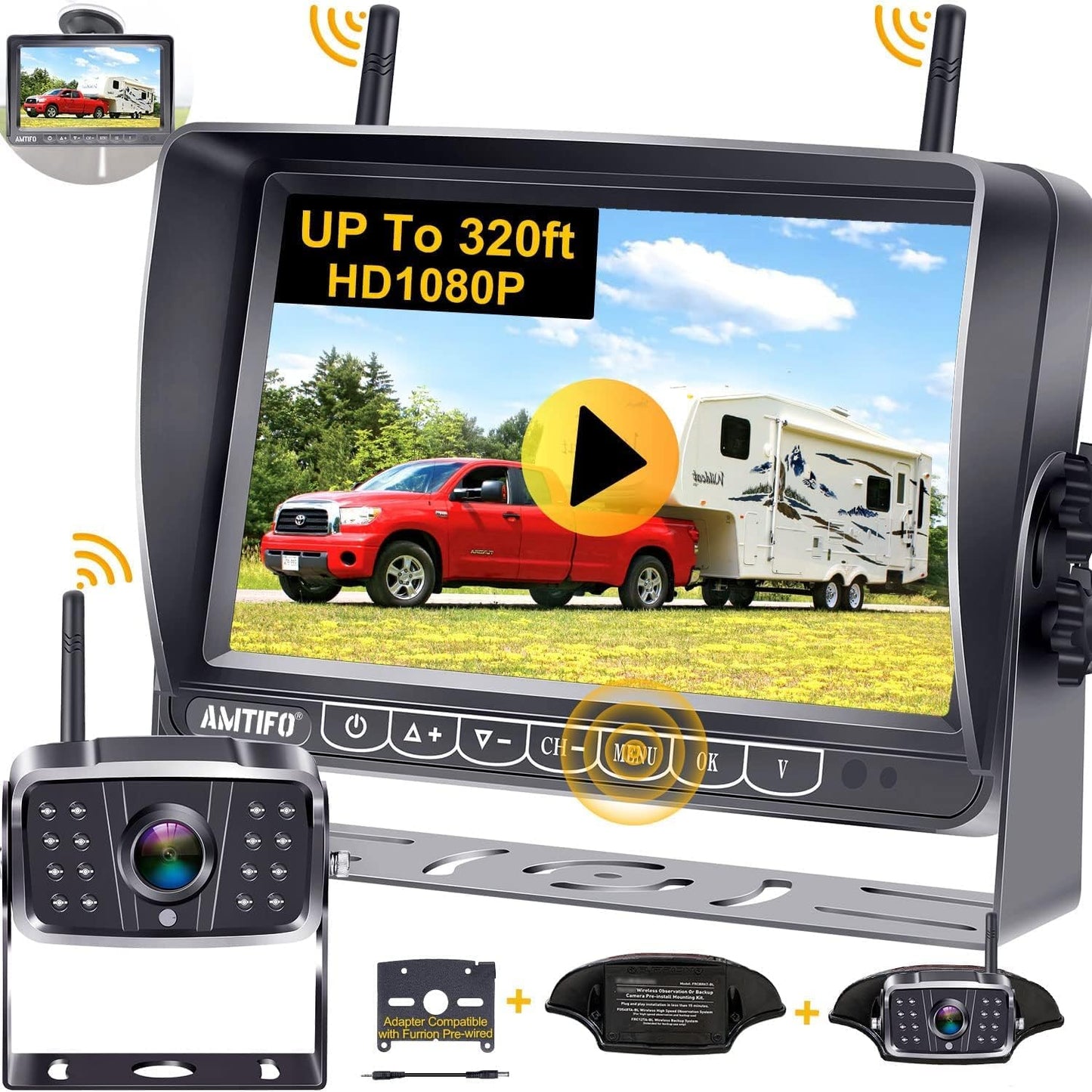 AMTIFO A5 Wireless RV Backup Camera - Easy Install