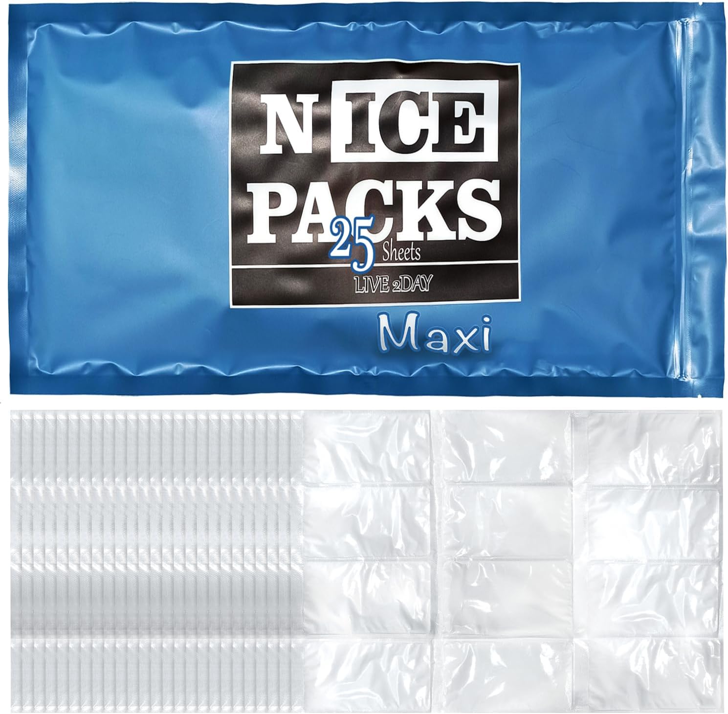 Nice Packs Reusable Dry Ice Packs for Shipping Frozen Food