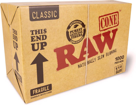 RAW Classic Natural Pre Rolled Cones - Unrefined 1 1/4 Size
