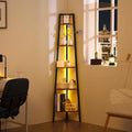 Corner Shelf Stand 5-Tier Bookshelf with LED Lights - Slim Corner
