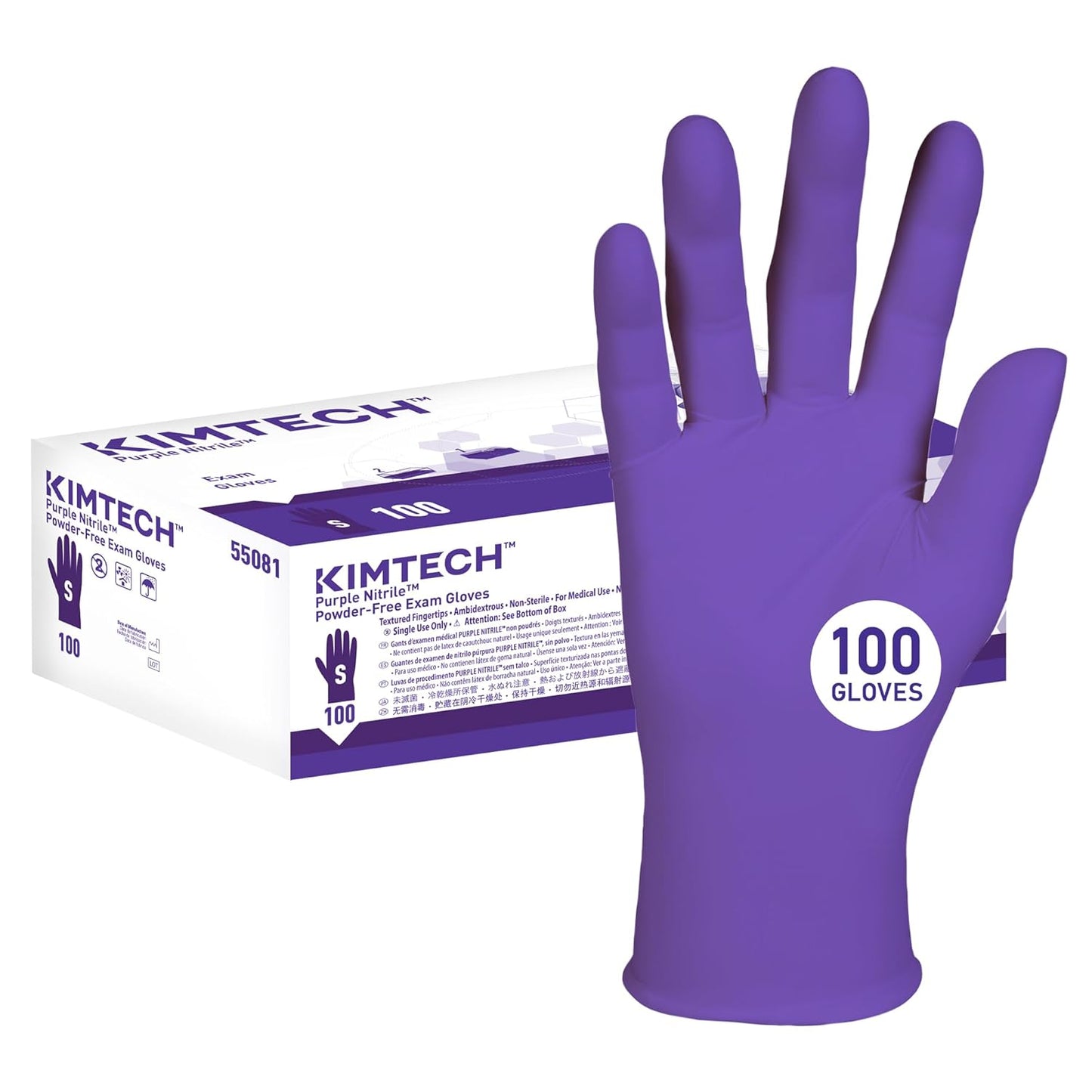 KIMTECH Purple Nitrile Exam Gloves - Box of 100