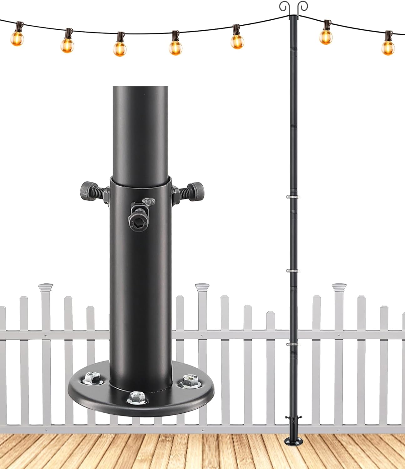 12FT String Light Poles for Outdoor Events - Heavy Duty Set