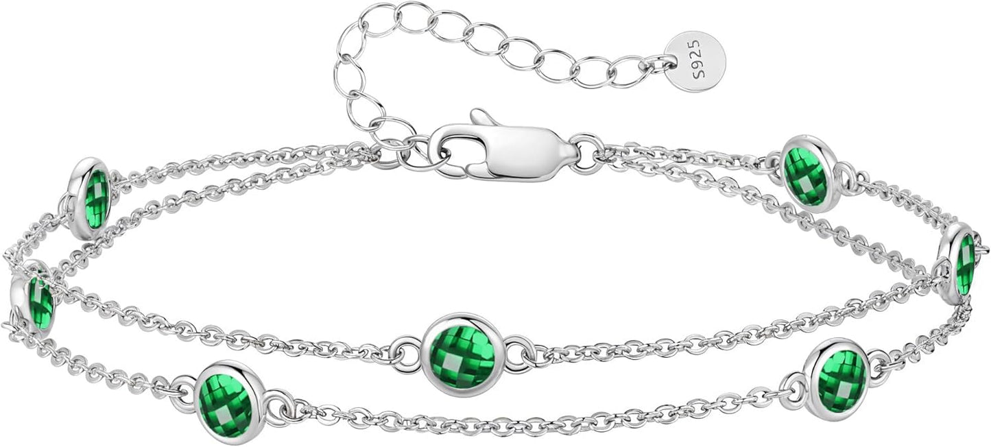 LOUISA SECRET Birthstone Bracelets for Women in Sterling Silver