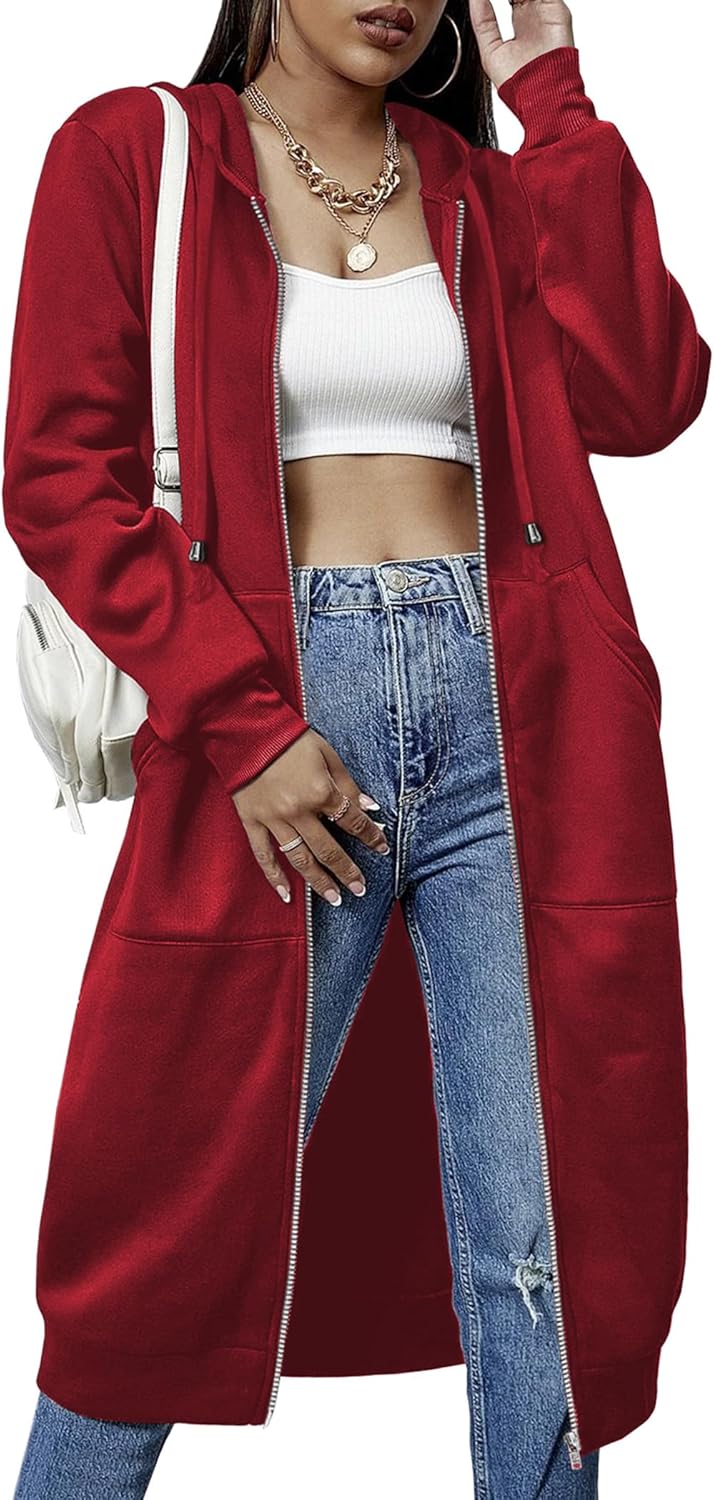 ELESOL Women Casual Zip Up Fleece Hoodies for All Seasons