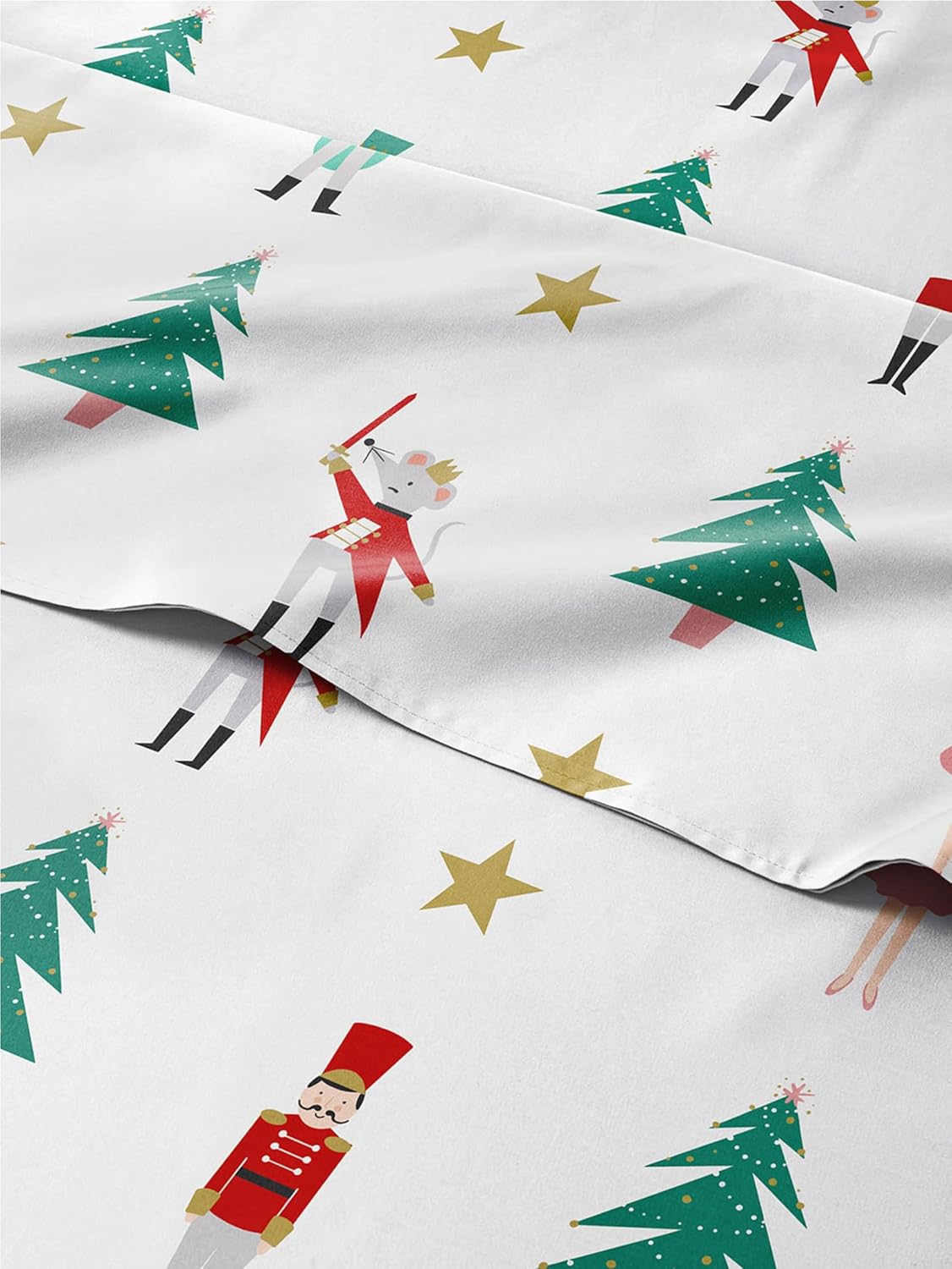 Cal King Christmas Nutcracker Ballet Sheet Set for Cozy Holidays