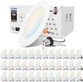 6 Inch Recessed LED Lights 36 Pack - Color Selectable, Dimmable