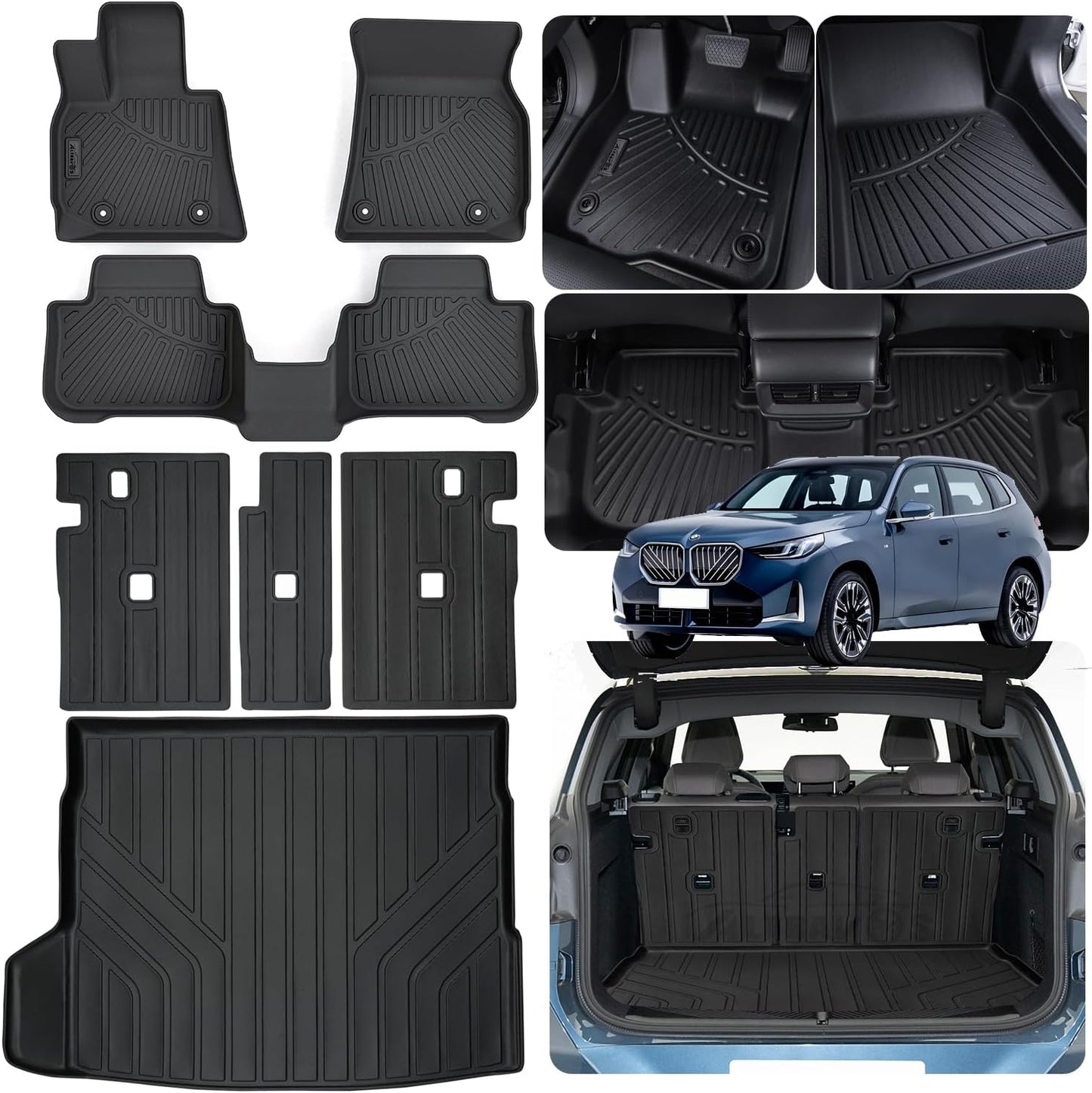 Custom Fit Floor Mats for 2025 BMW X3 with Trunk & Backrest Mat