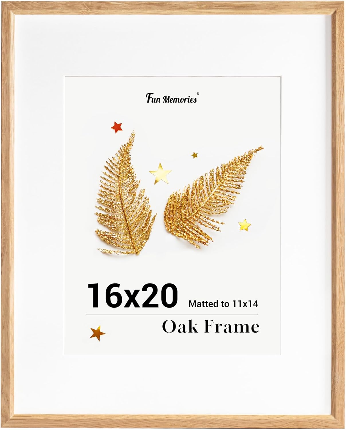 16x20 Solid Oak Wood Picture Frame for Modern Home Decor