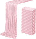 Light Pink Cheesecloth Table Runner 20 x 120 in 16 Pack - Wedding