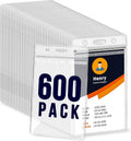600 Pack Badge Holder Clear Waterproof ID Card Holder - Value Pack