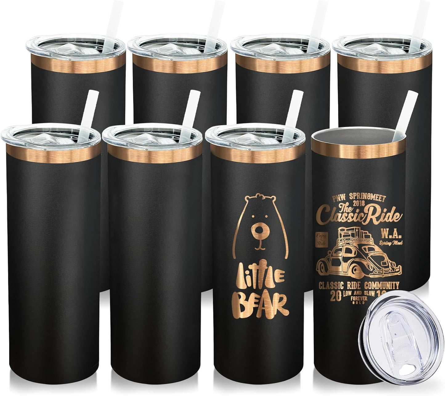20 oz Stainless Steel Skinny Tumblers for Hot and Cold Drinks