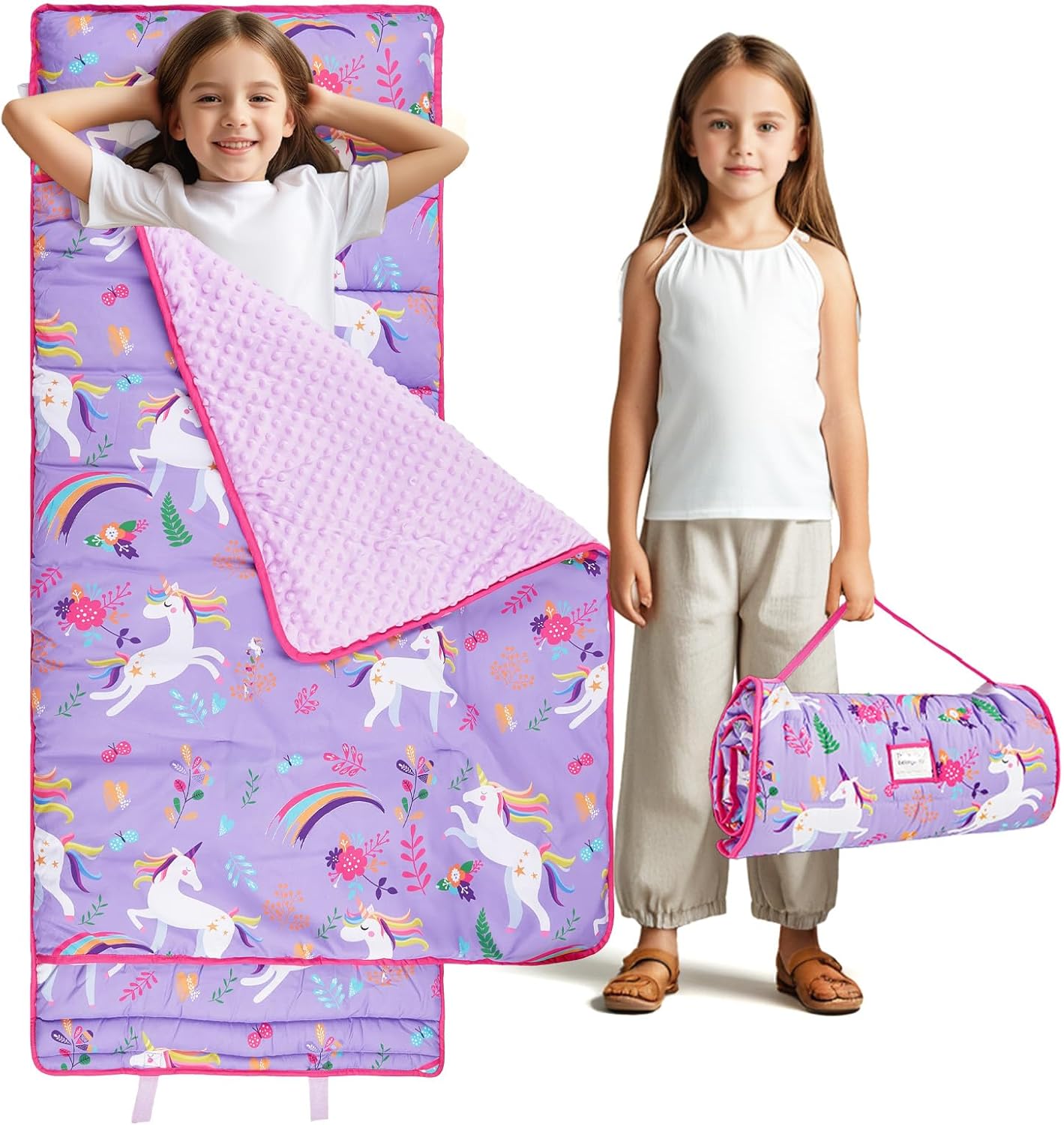Extra Large Toddler Nap Mat - Purple Unicorn Dream by KingCheer