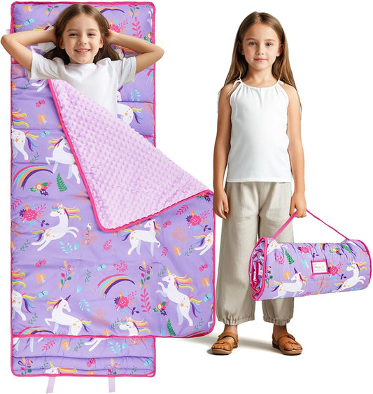 Extra Large Toddler Nap Mat - Purple Unicorn Dream by KingCheer