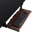 Large Under Desk Keyboard Tray 27 x 11 in - Dark Walnut C-Clamp