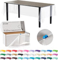 Party Solids 60 in x 300 ft Clear Plastic Table Cover Roll - Cut