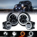 7 in 90W LED Headlights & 4 in 60W Fog Lights Combo for Jeep Wrangler