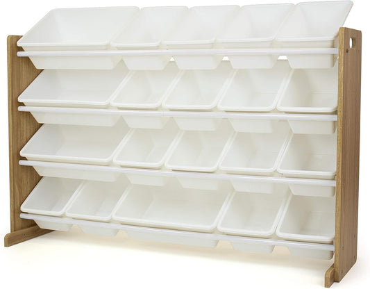 Extra-Large Toy Organizer with 20 Plastic Bins for Kids Rooms