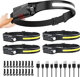 5 Packs LED Headlamp Rechargeable for Camping and Outdoor Use