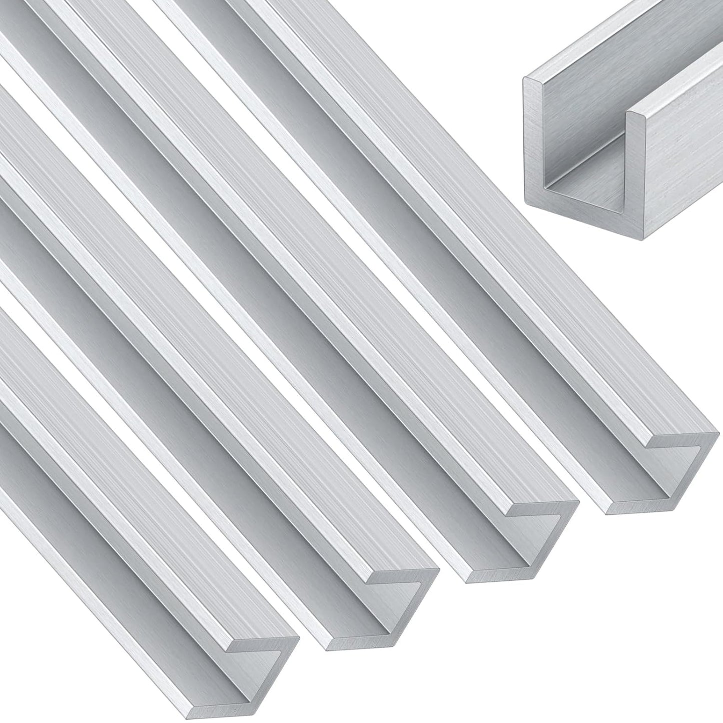 4 Pcs 4 ft U Channel Aluminum C Channel for Display Stands