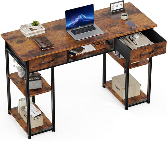 OLIXIS 48 Inch Desk with Drawers for Home Office and Study