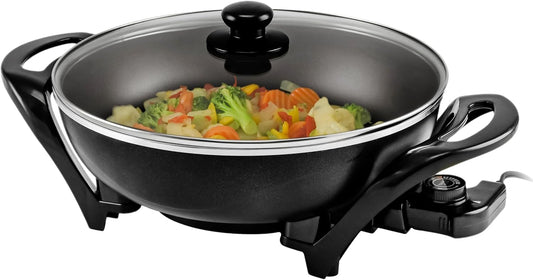 OVENTE Electric Wok with Nonstick Coating for Easy Cooking