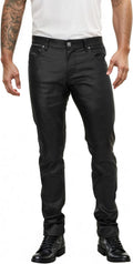 ETHANOL Mens Slim Fit Stretch Faux Leather Pants (Style Y64D)