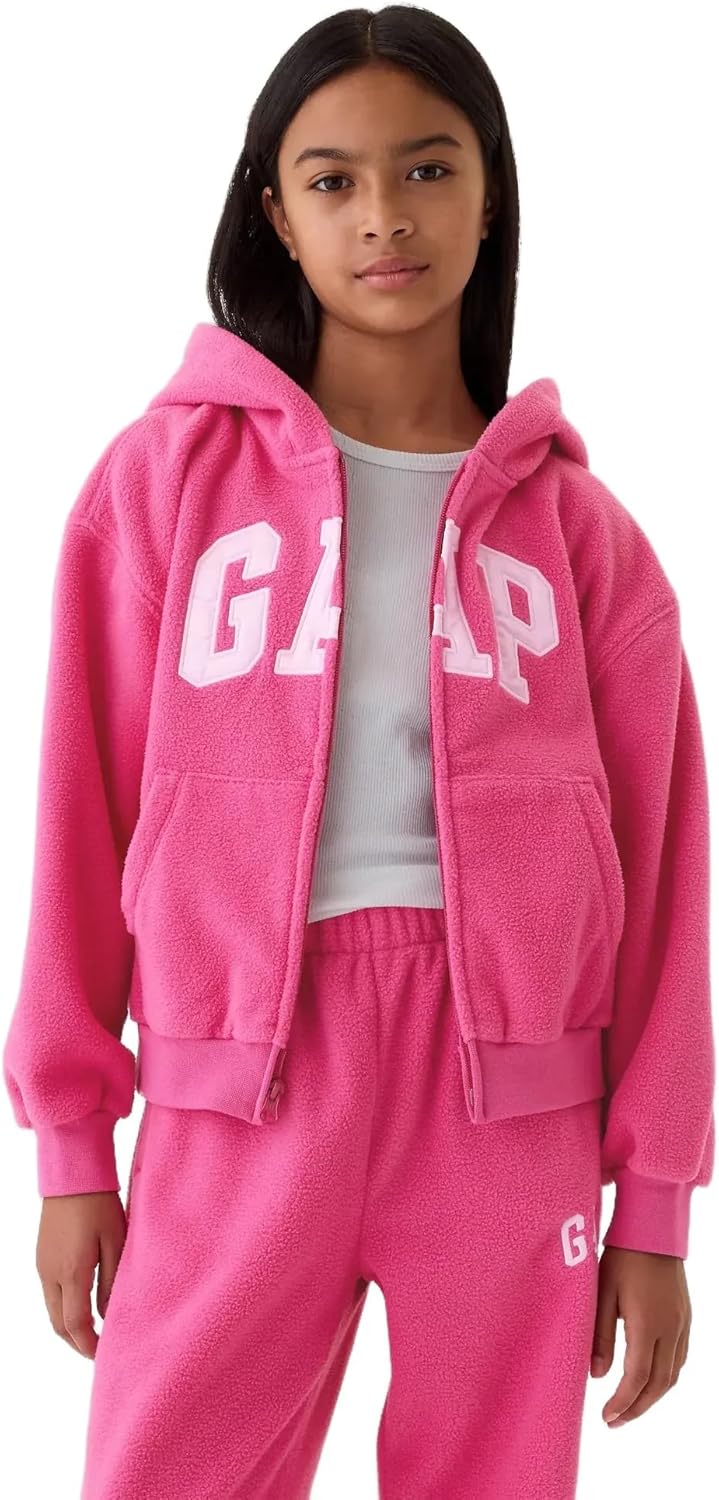 Cozy GAP Girls' Logo Fleece Zip Top