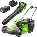 Greenworks 80V 21in Self-Propelled Mower + Blower - Cordless Power