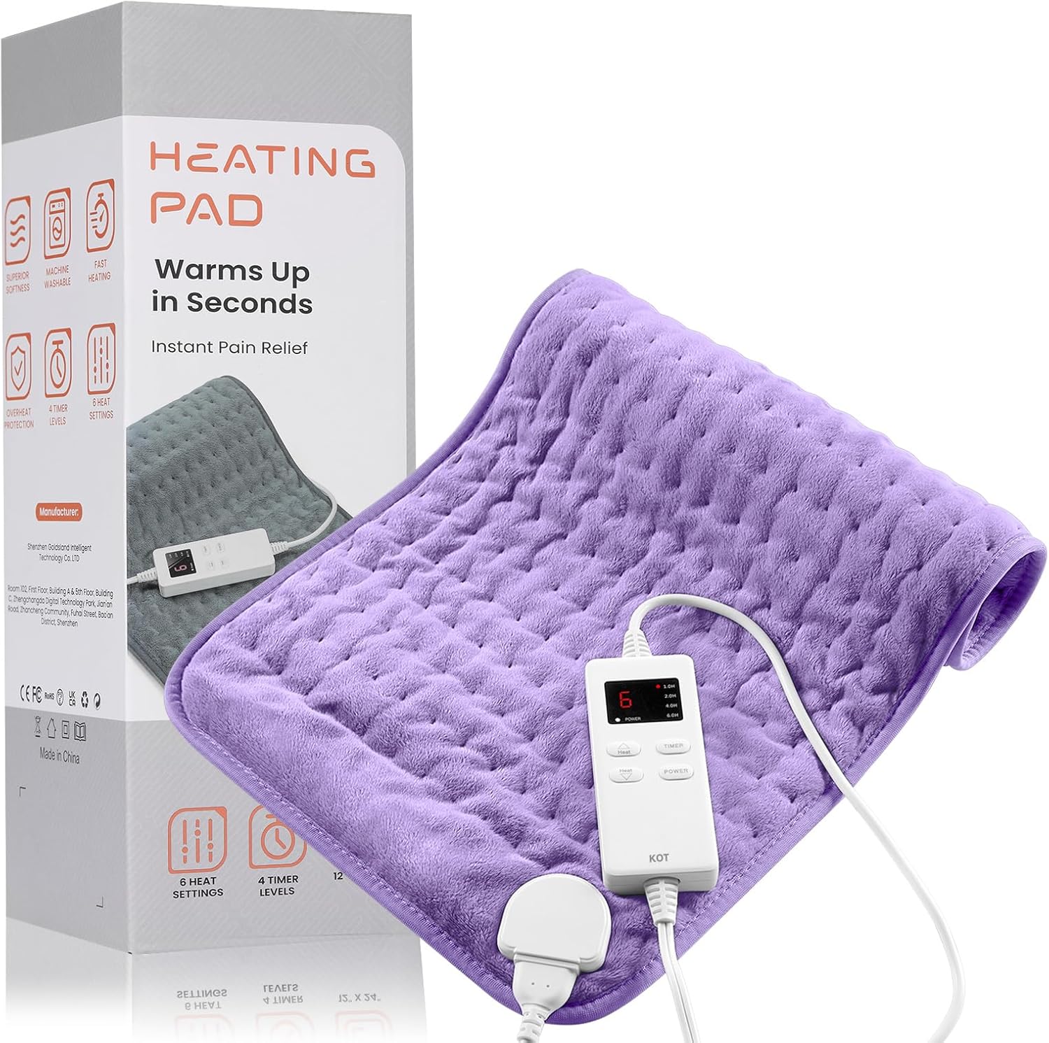 KOT Heating Pad for Back Pain Relief & Cramps - Large Size