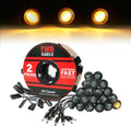 TMH 20 Pcs 3/4 in Smoked Lens Amber Side Marker Lights - Plug and Play