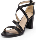 Womens Crossover Strap Ankle Dress Pump - 3in Chunky Heel
