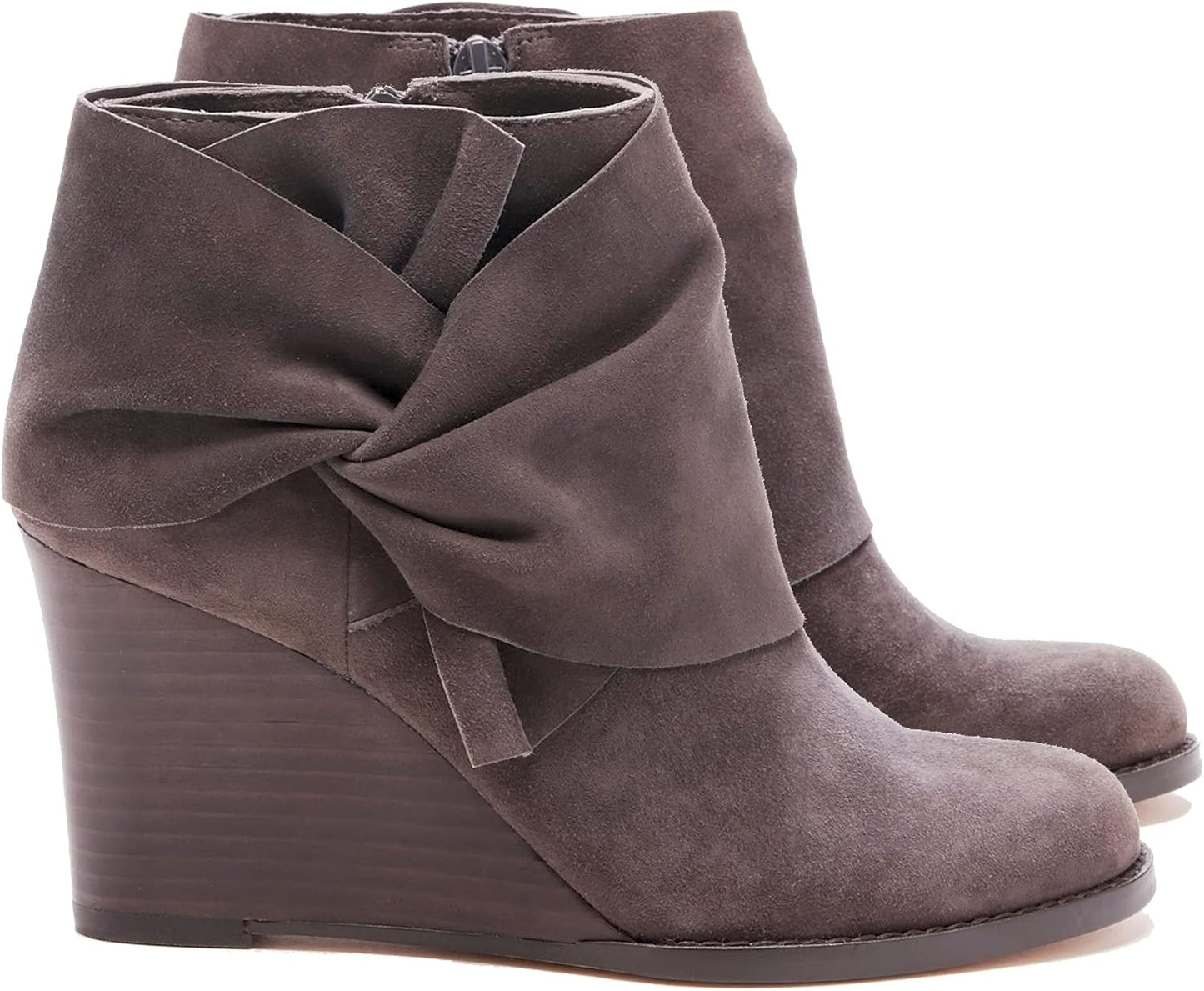 Fashare Womens Wedge Booties with Bow Knot for Stylish Comfort