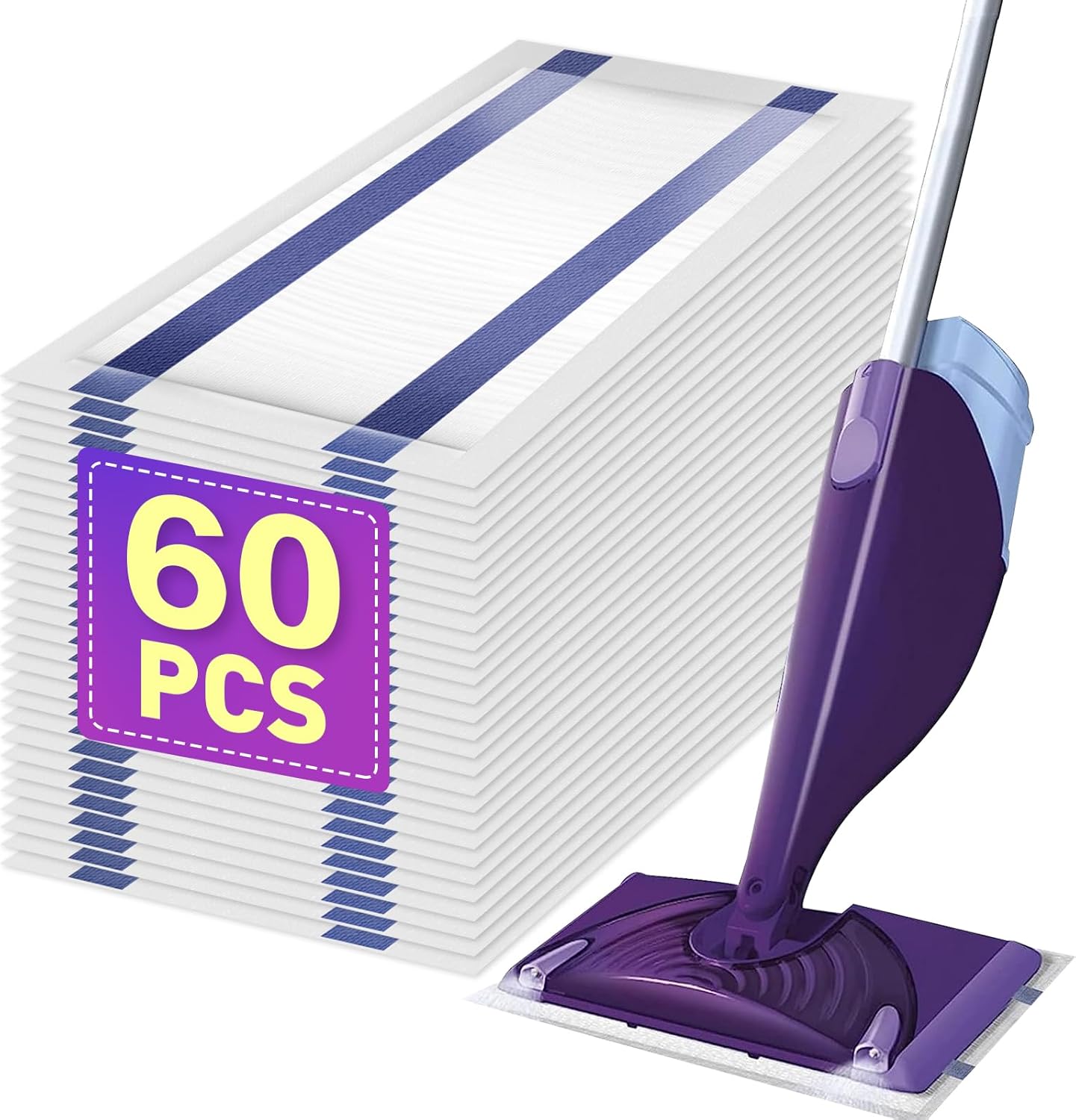60-Pack Thick & Absorbent Wet Jet Mop Pads by YHOVID