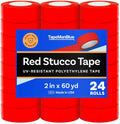 Red Stucco Tape Case of 24 Rolls 2 in x 60 yd - UV Resistant PE Tape